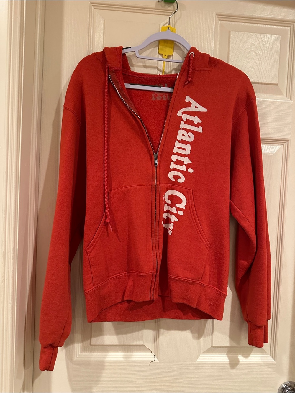 Fruit of the Loom Red Full-Zip Hoodie with White Script